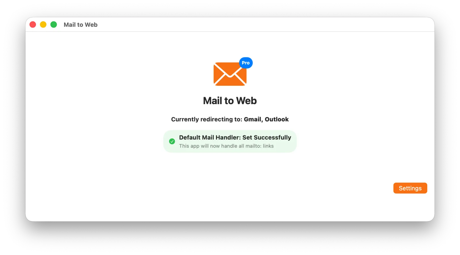 Mail to Web redirect status