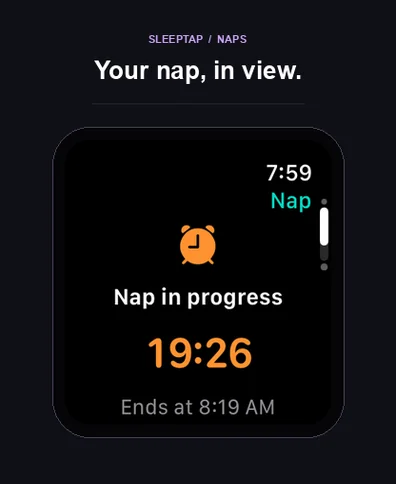 Apple Watch nap timer in progress
